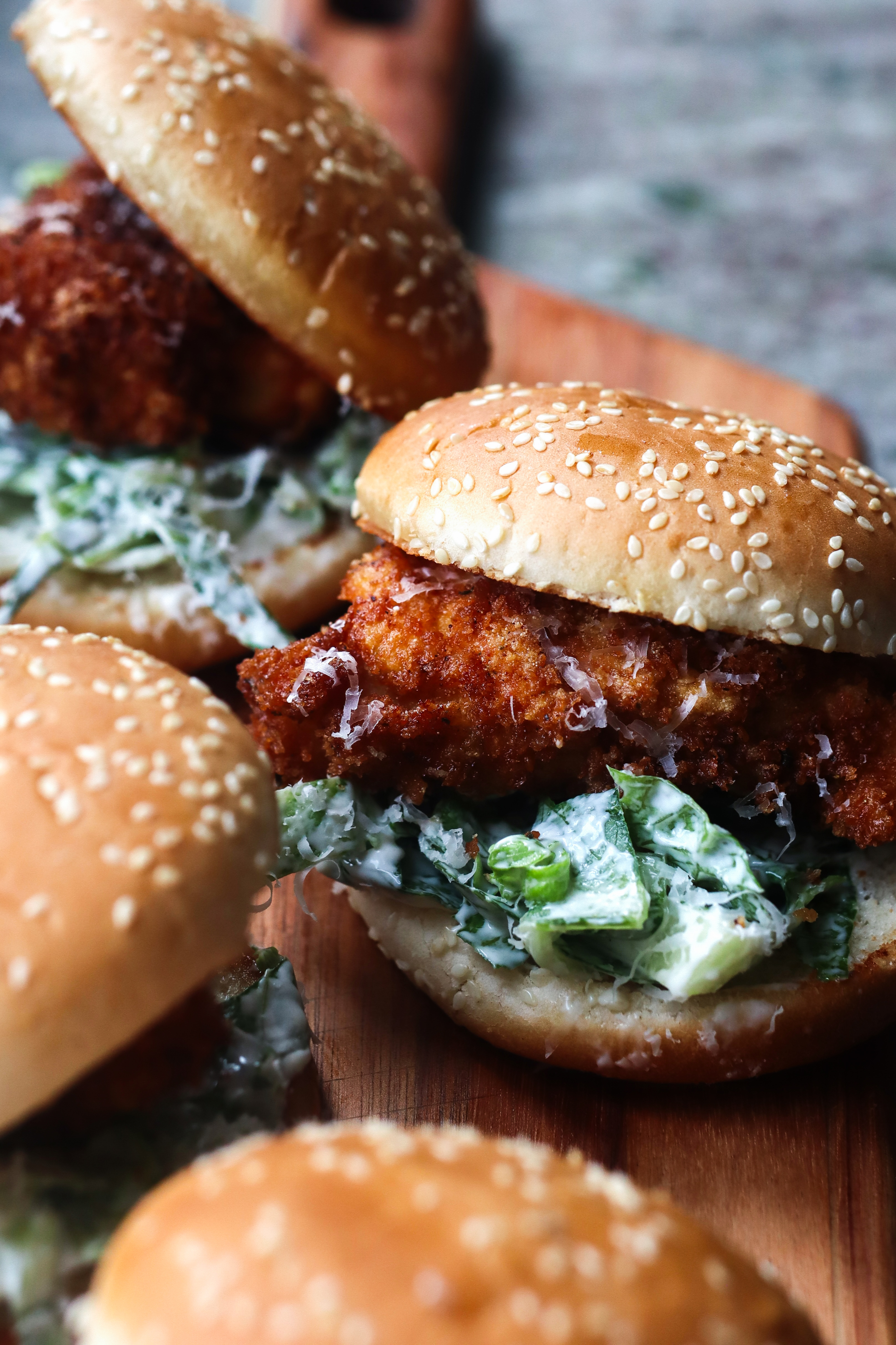 Chicken Caesar sliders