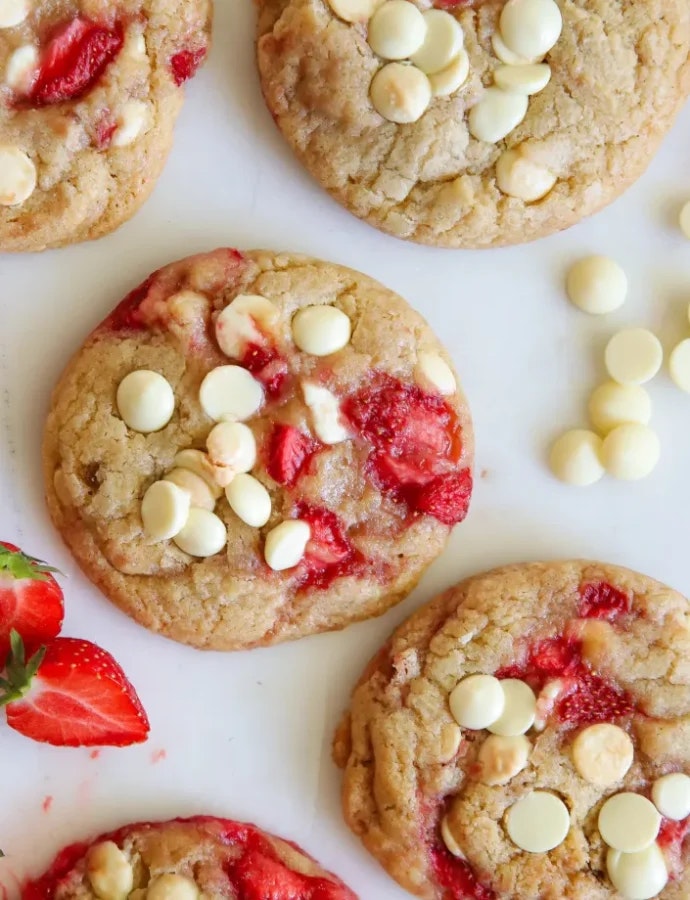 Cookies med jordgubbar och vit choklad, foto #1 av Anja Admin
