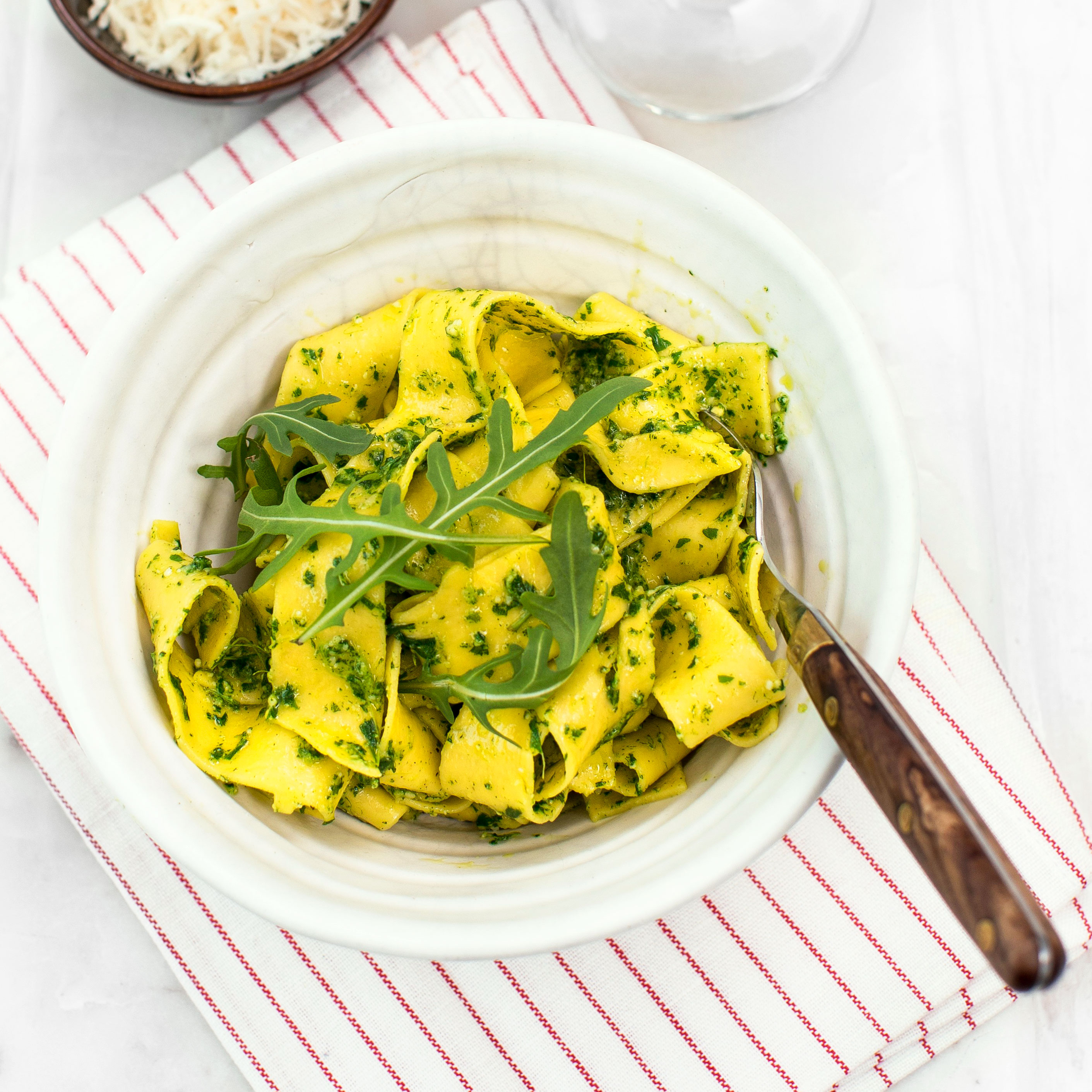 Rucolapesto med pasta