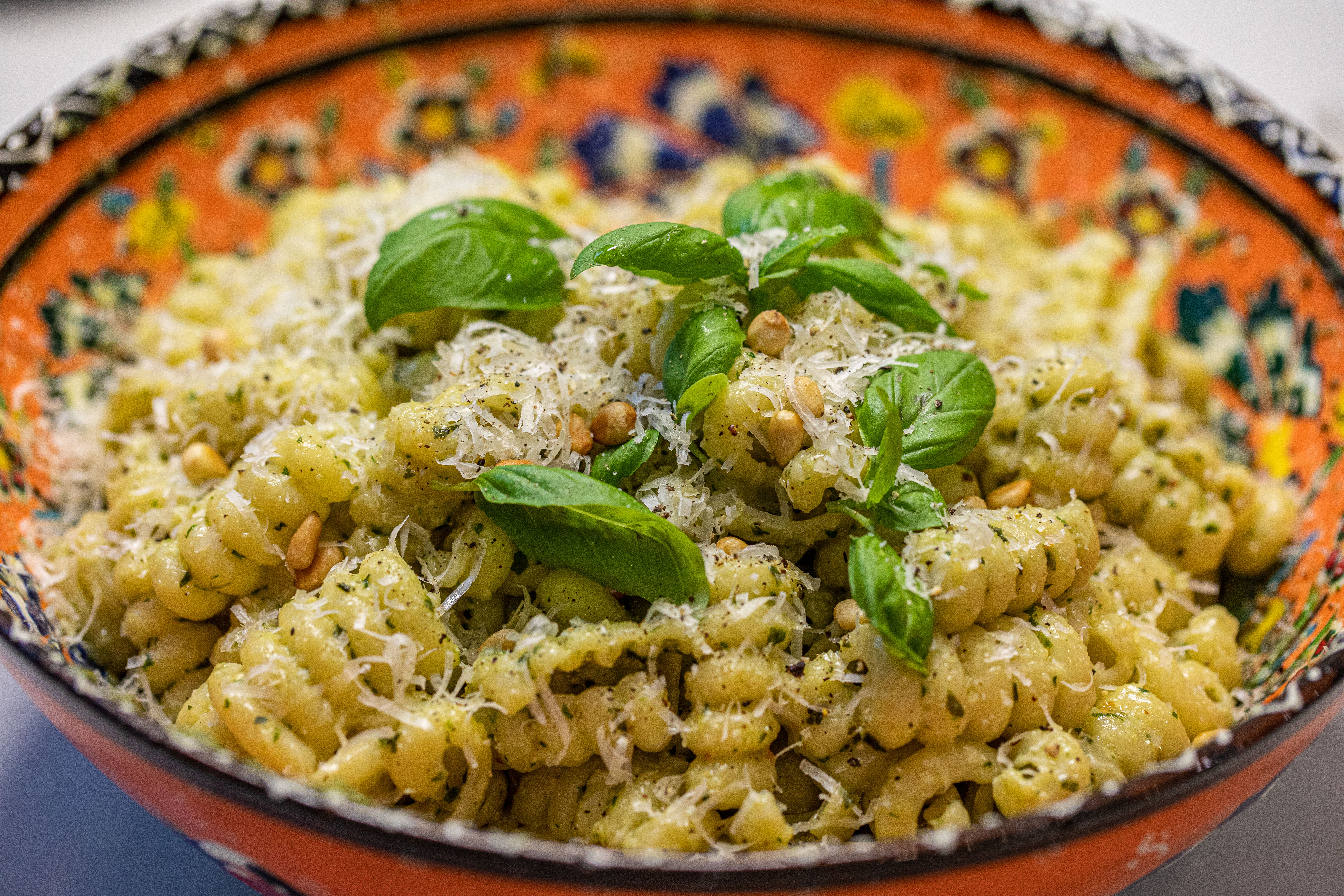 Pasta pesto och bruschetta med mozzarella | Fredriks Fika