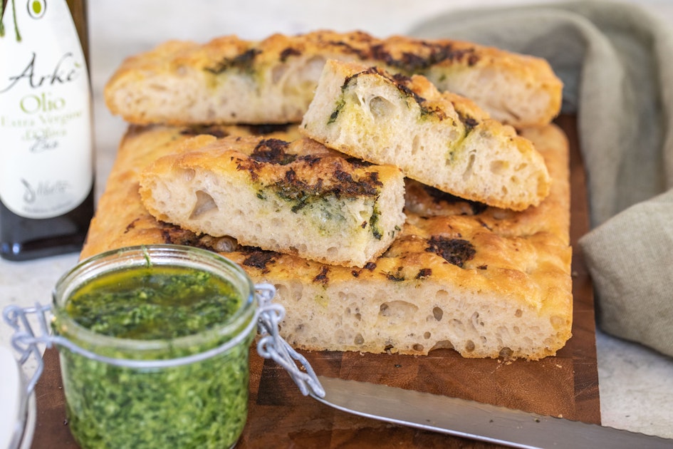 Focaccia med pesto Fredriks Fika